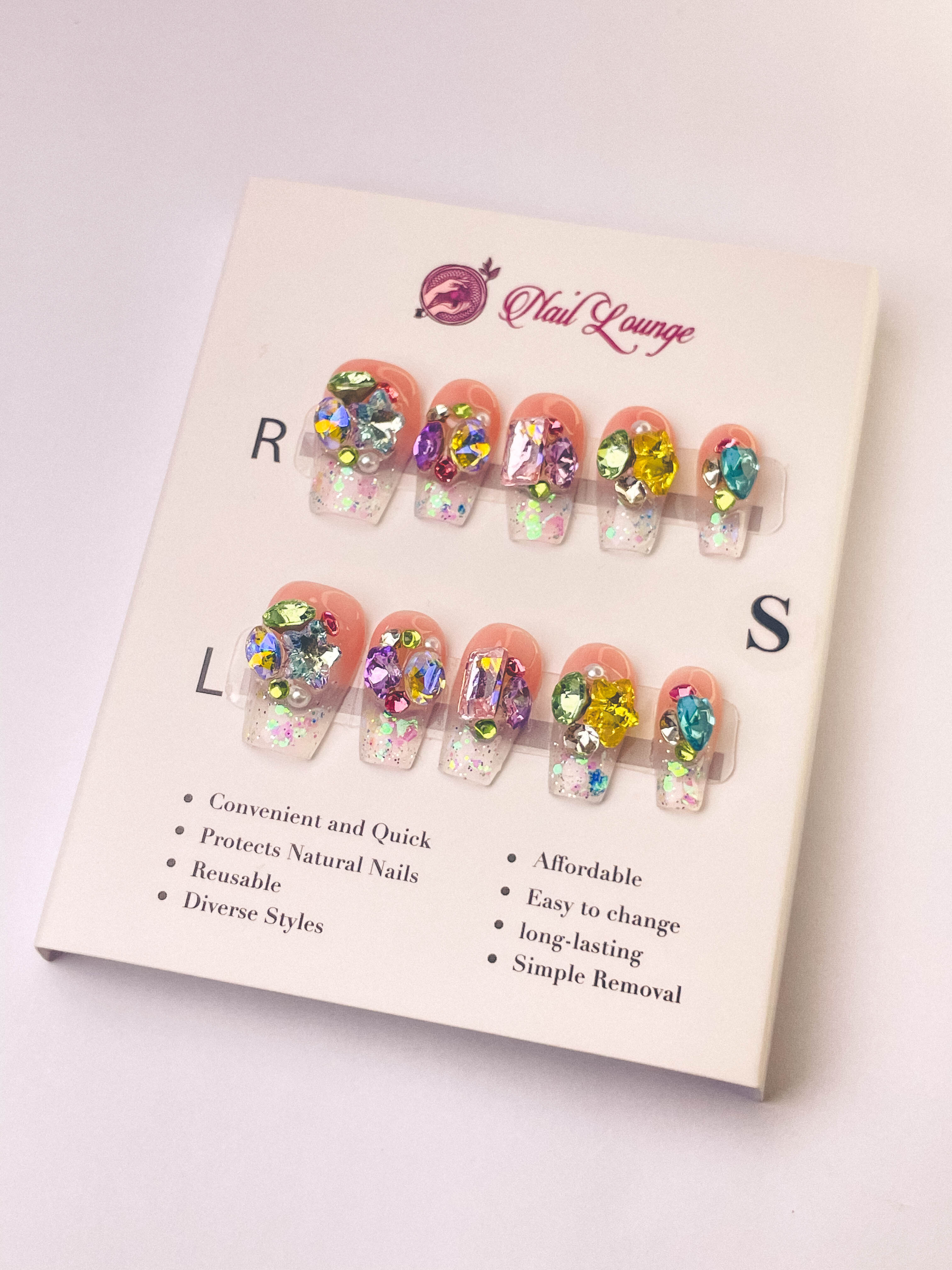 Candy Soda Press-On Acrylic Nails – Short Coffin Shape