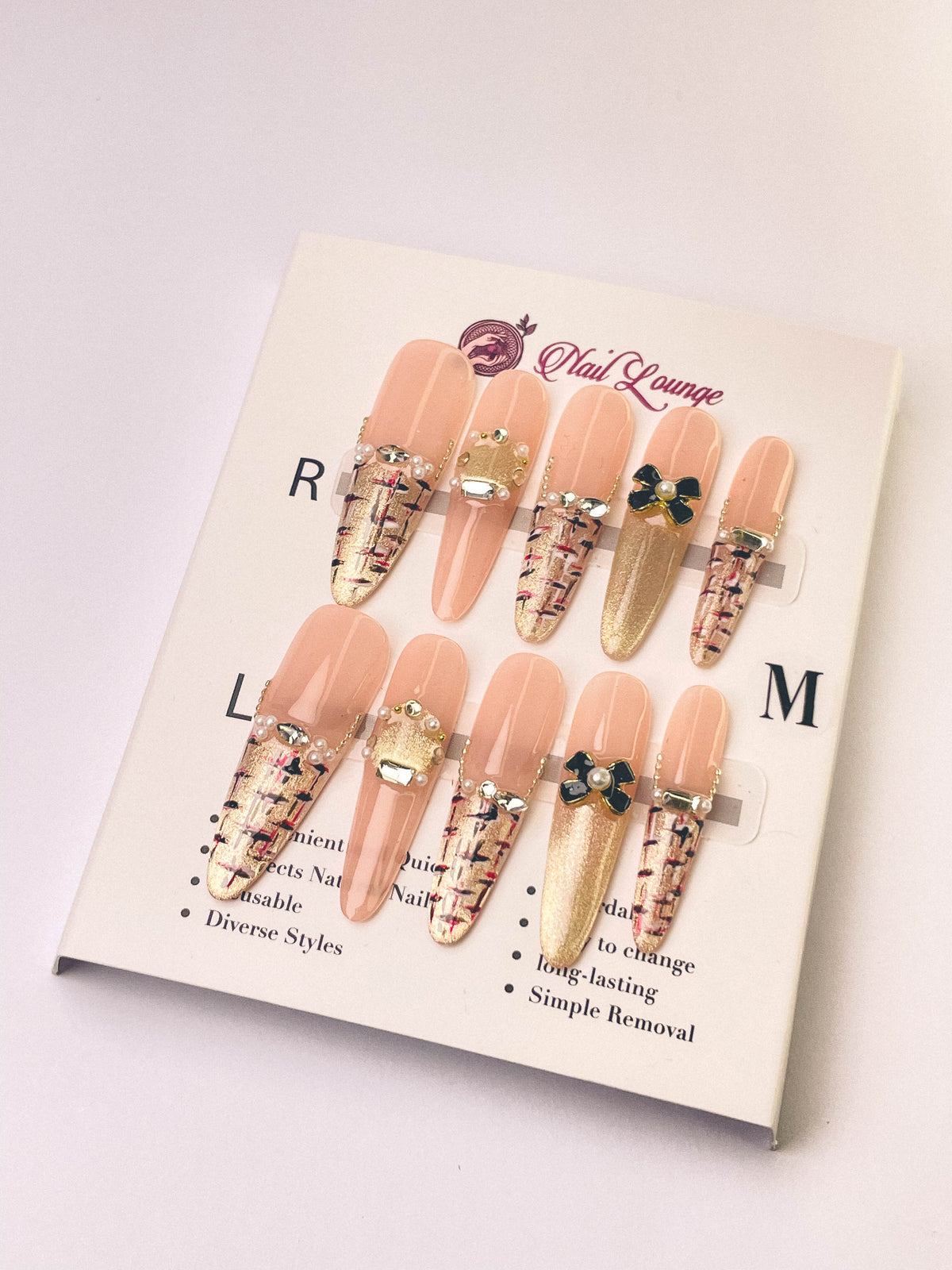Berlin Secret Press-On Acrylic Nails – Thin Stiletto Shape