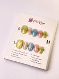 Iridescent Butterfly Press-On Acrylic Nails – XS Oval Shape