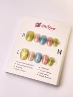 Iridescent Butterfly Press-On Acrylic Nails – XS Oval Shape