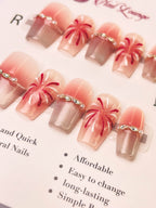 Summer Night Fireworks Press-On Acrylic Nails – Short Coffin Shape
