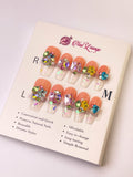Candy Soda Press-On Acrylic Nails – Medium Coffin Shape