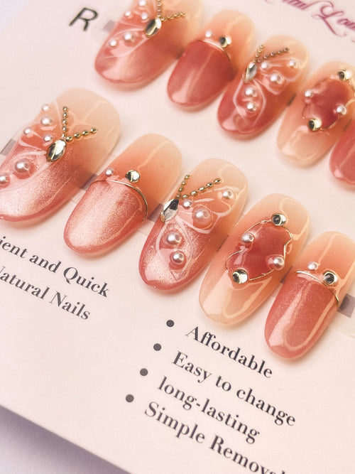 Alice Press-On Acrylic Nails – Medium Oval Shape