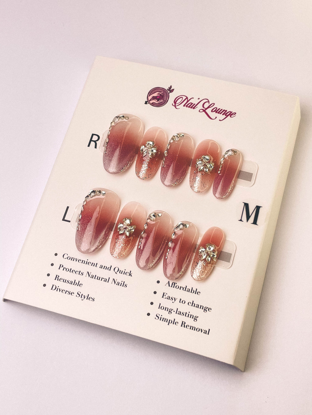 Iced Bayberry Press-On Acrylic Nails – Medium Oval Shape