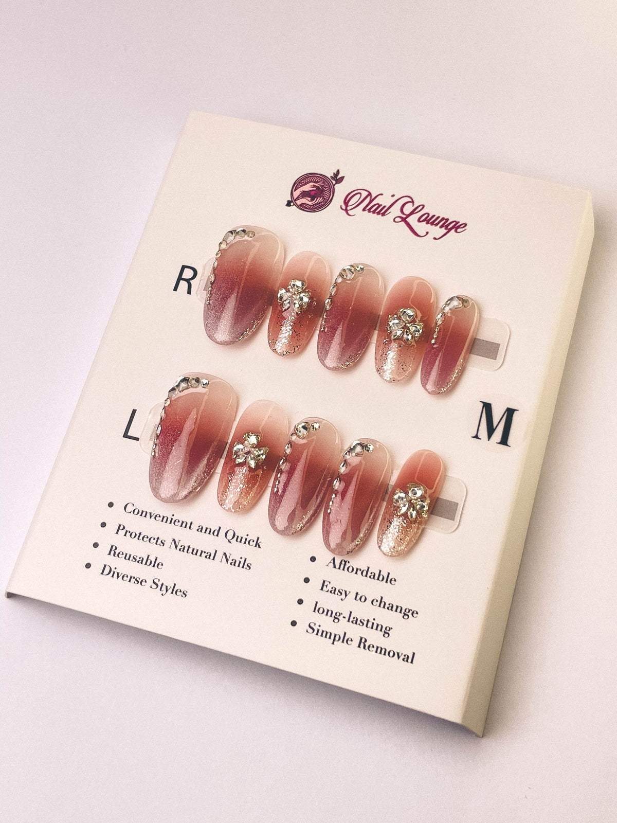 Iced Bayberry Press-On Acrylic Nails – Medium Oval Shape