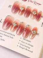 Iced Bayberry Press-On Acrylic Nails – Medium Oval Shape