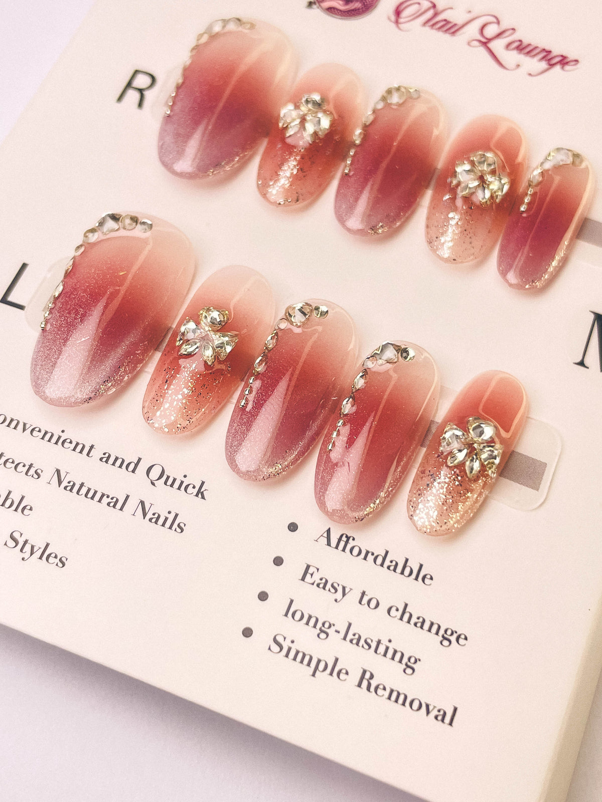 Iced Bayberry Press-On Acrylic Nails – Medium Oval Shape
