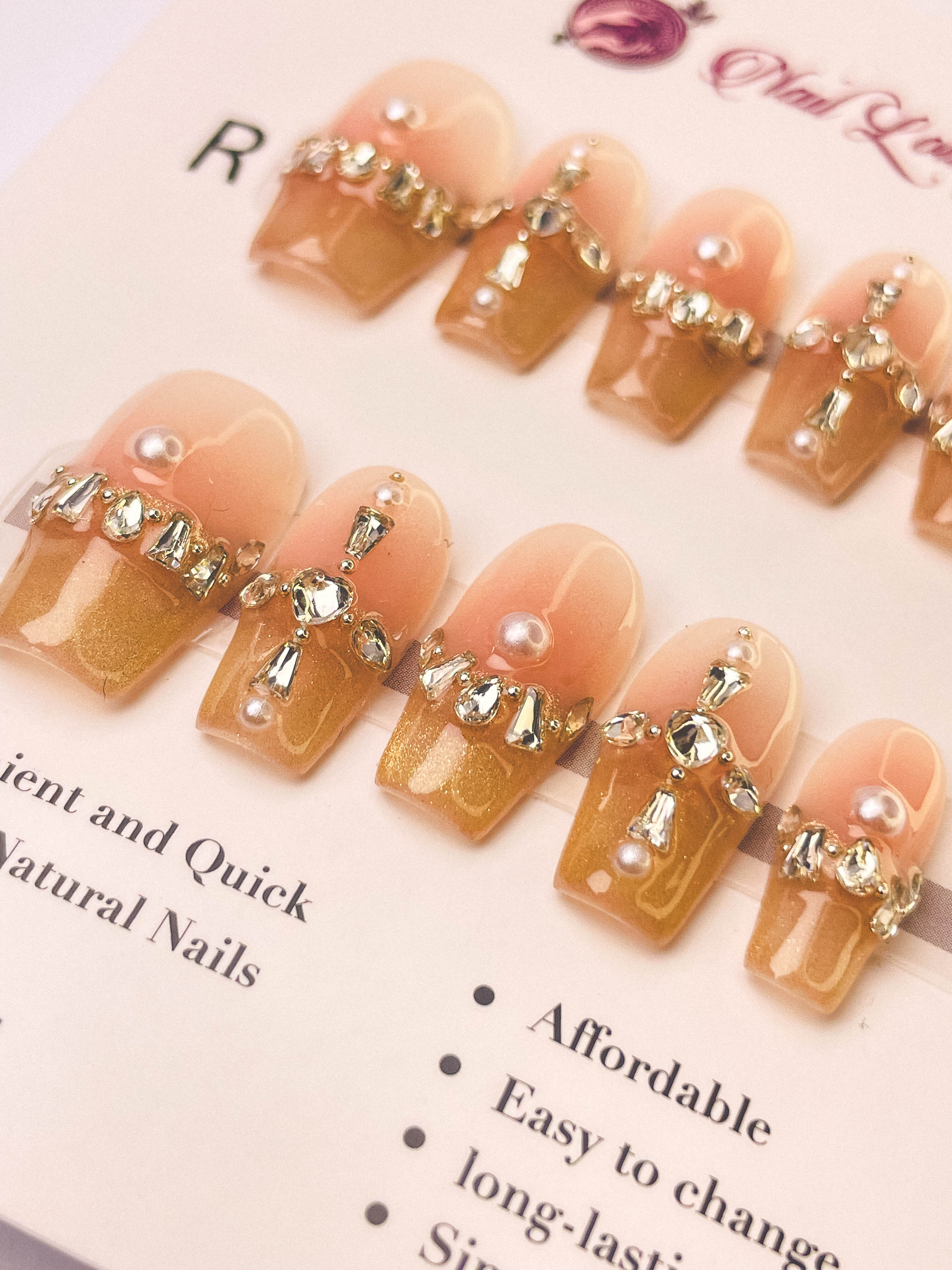 Orange Sugar Dream Press-On Acrylic Nails – Short Coffin Shape