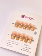 Orange Sugar Dream Press-On Acrylic Nails – Short Coffin Shape
