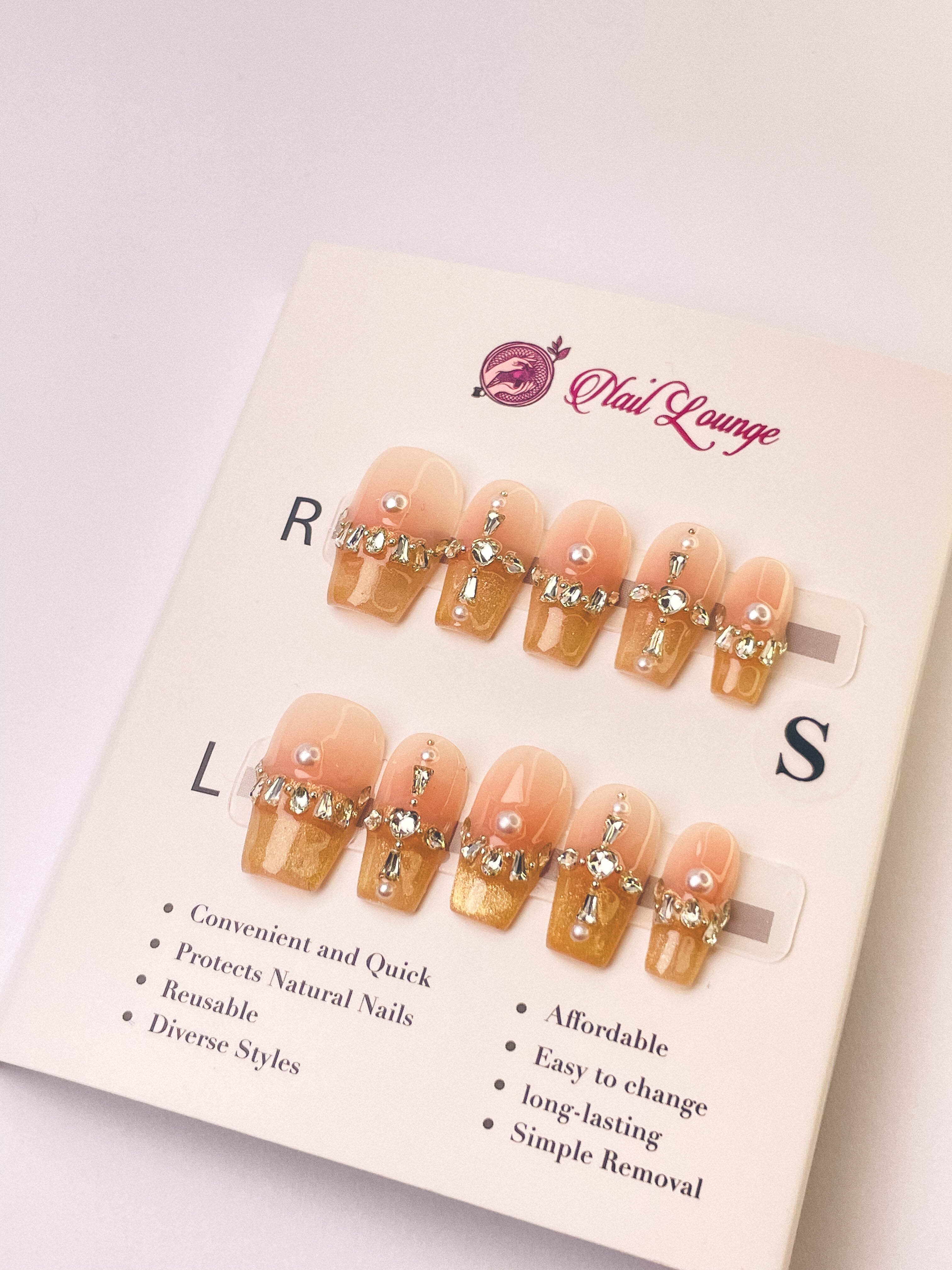 Orange Sugar Dream Press-On Acrylic Nails – Short Coffin Shape
