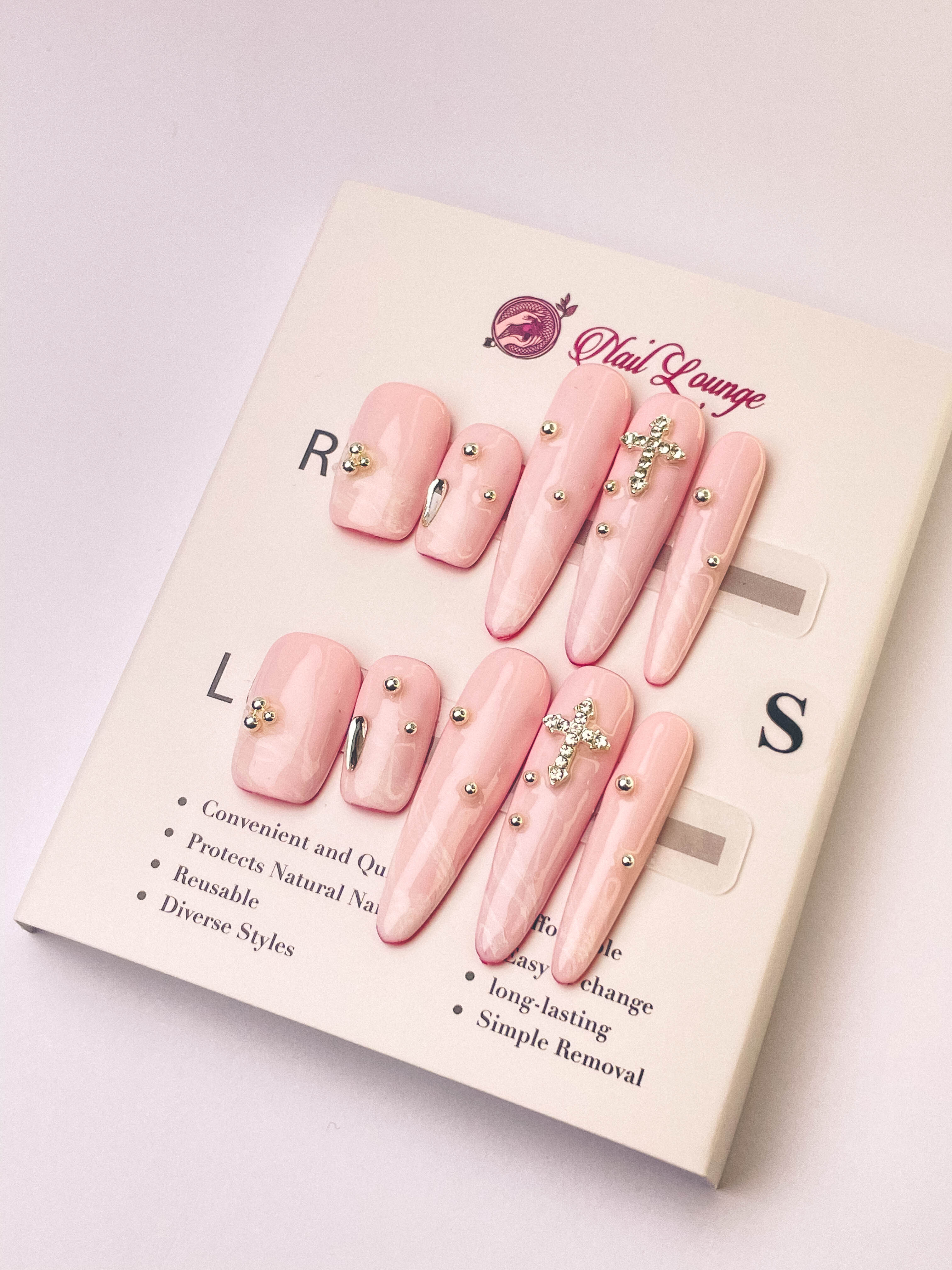 Light of Faith Press-On Acrylic Nails – Mixed Length Shape