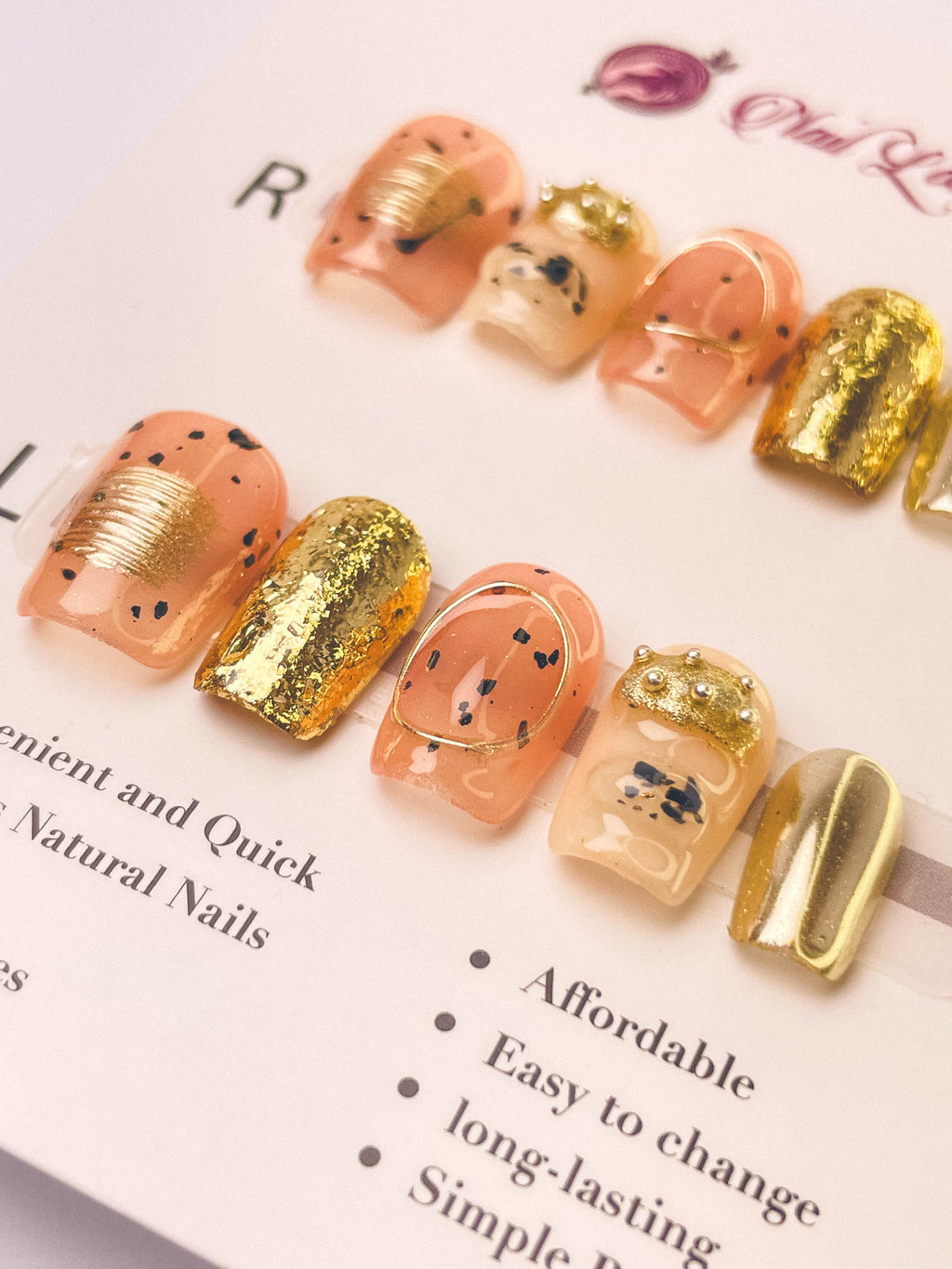 Autumn-Winter Vintage Press-On Acrylic Nails – XS Coffin Shape