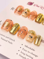 Autumn-Winter Vintage Press-On Acrylic Nails – XS Coffin Shape