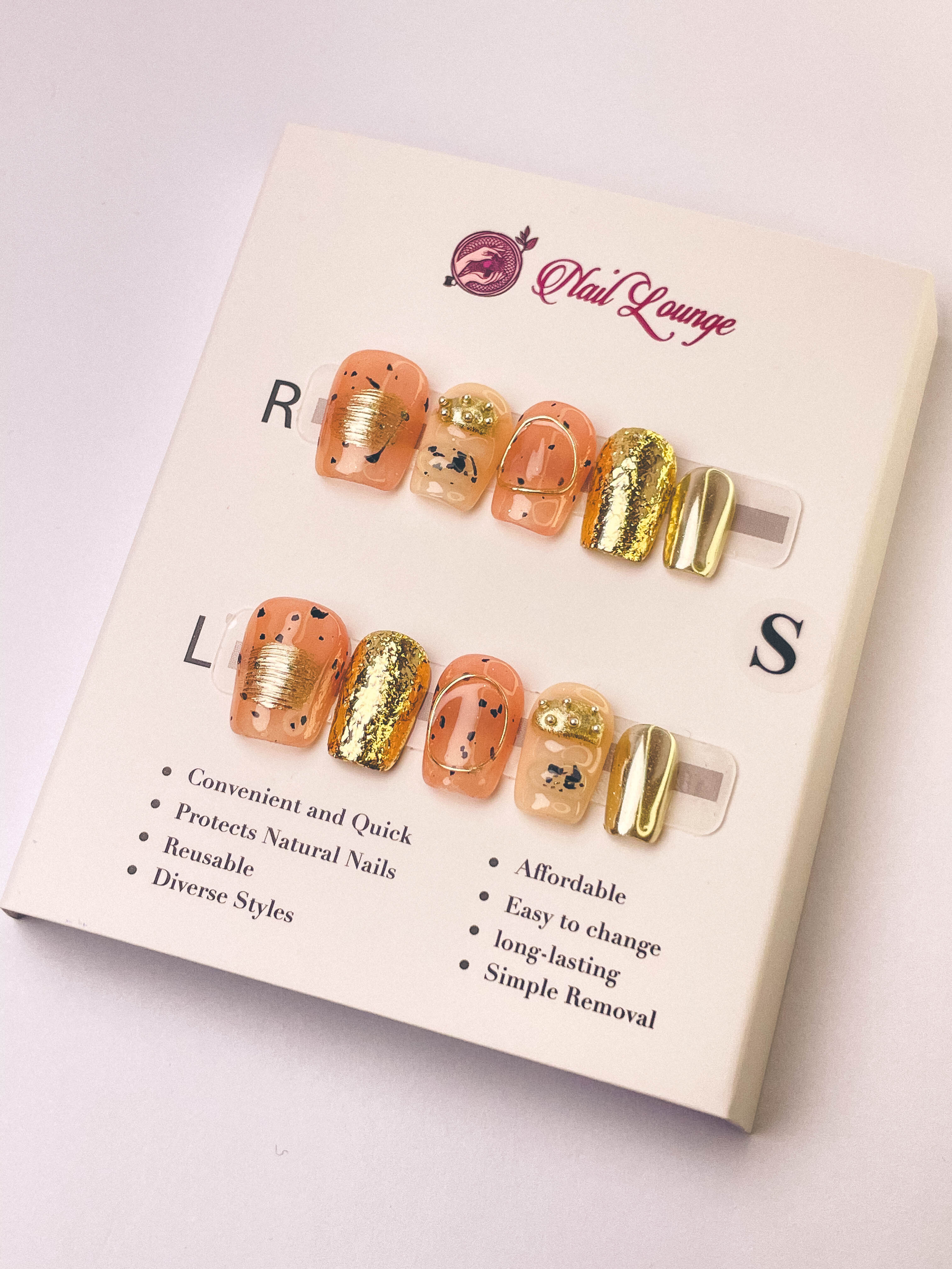 Autumn-Winter Vintage Press-On Acrylic Nails – XS Coffin Shape
