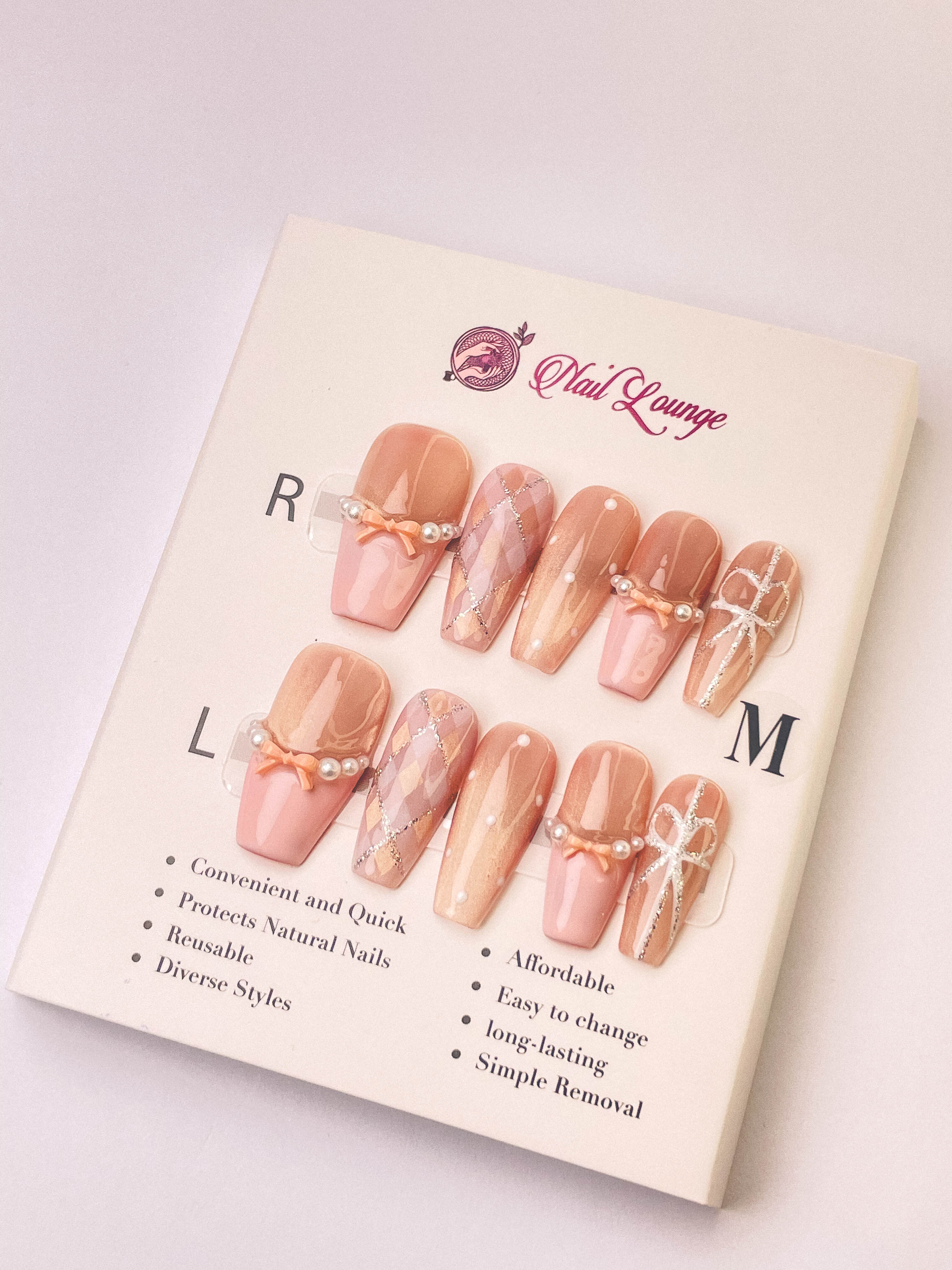Girl's Secret Press-On Acrylic Nails – Medium Coffin Shape