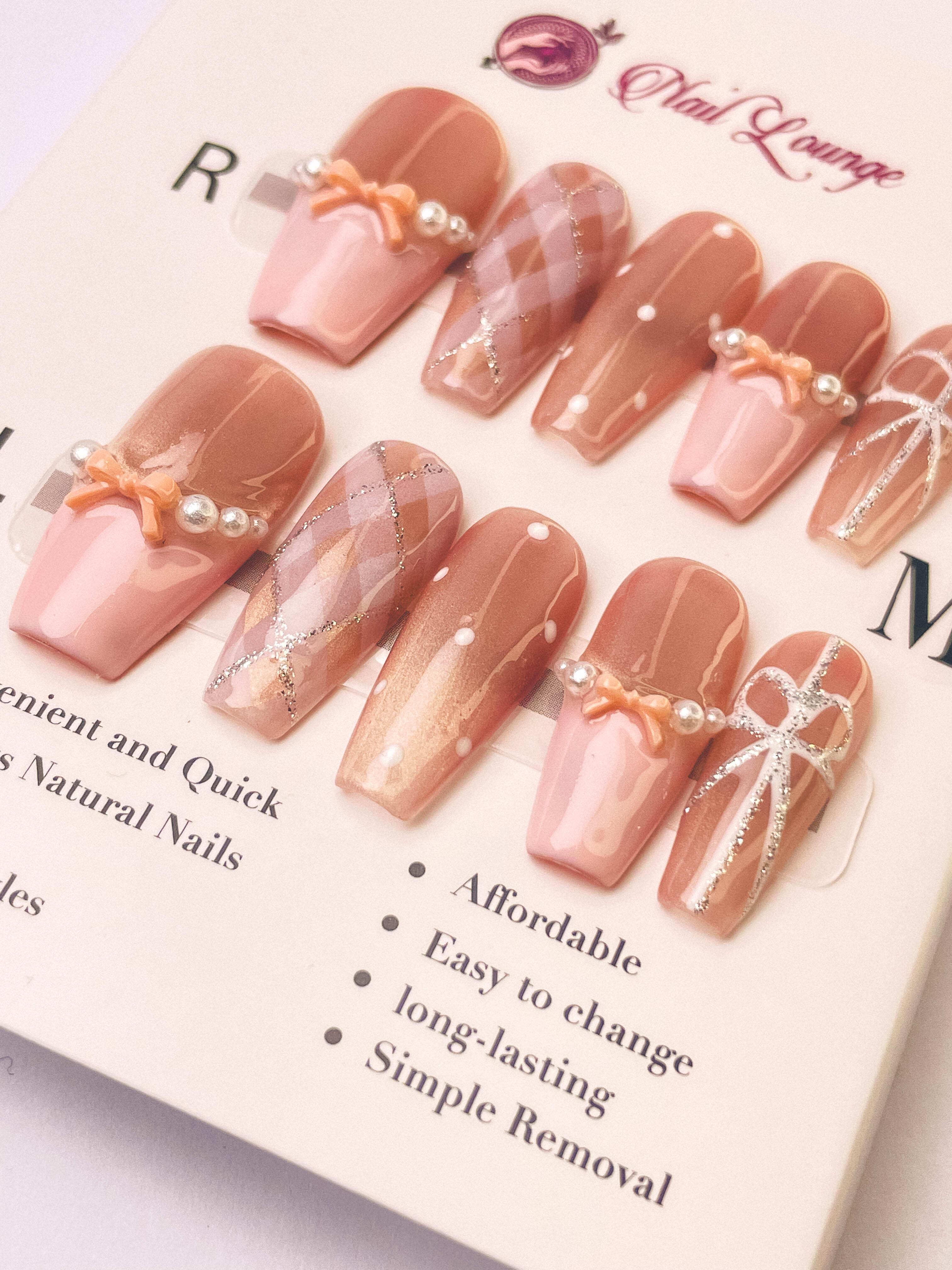 Girl's Secret Press-On Acrylic Nails – Medium Coffin Shape