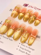 Molten Center Gummy Press-On Acrylic Nails – Long Oval Shape