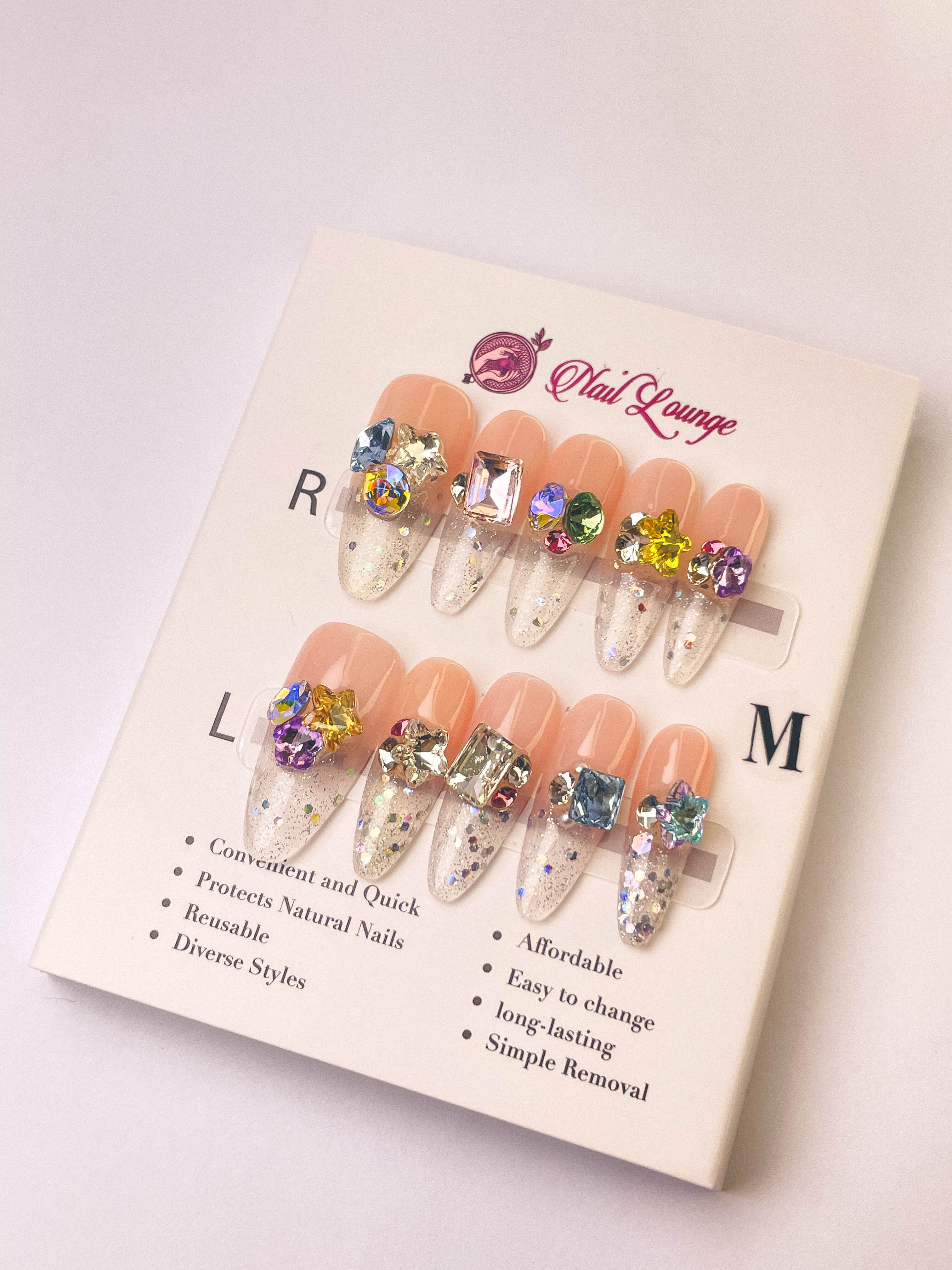 Candy Soda Press-On Acrylic Nails – Long Pointed Round Shape