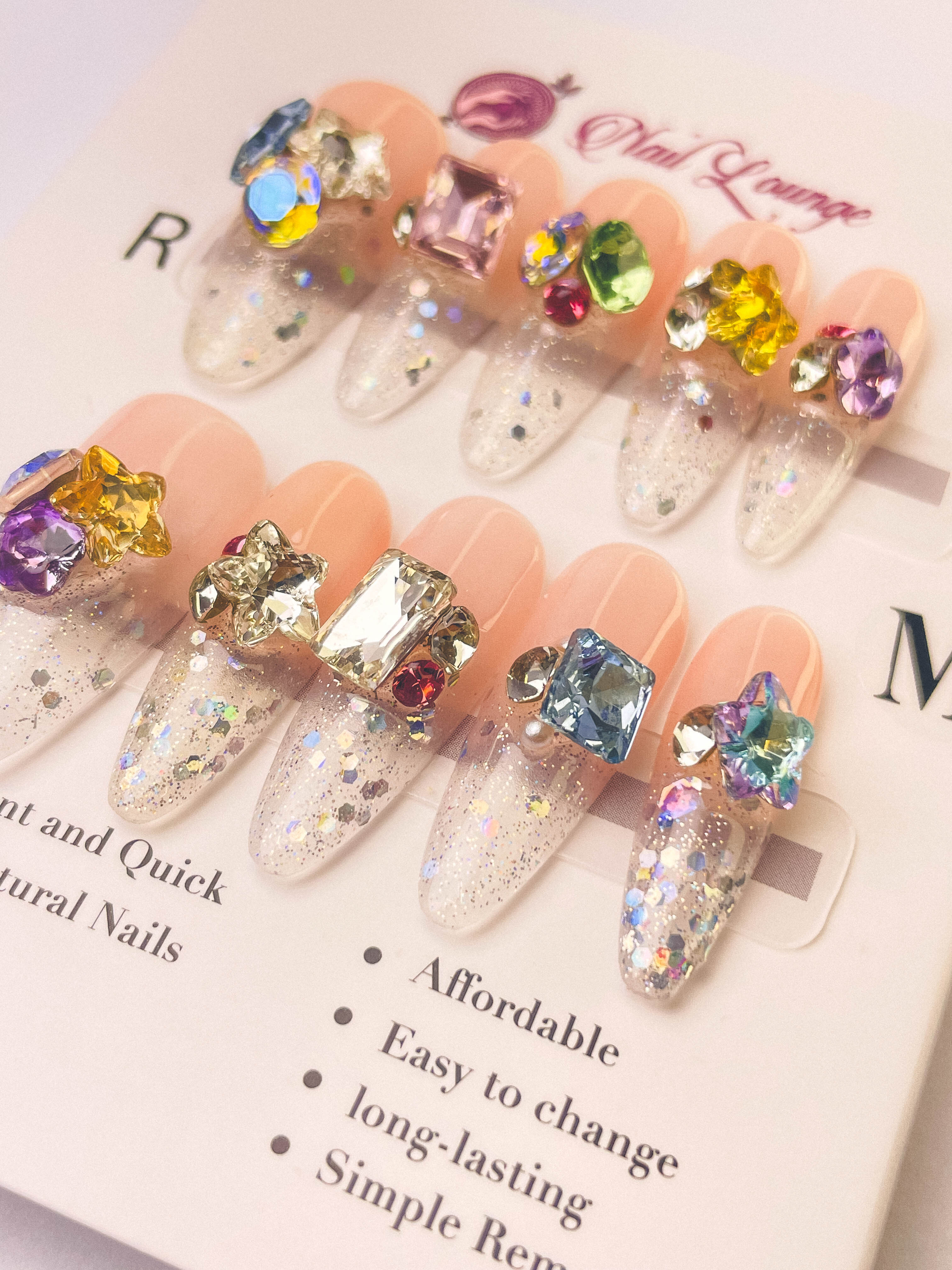 Candy Soda Press-On Acrylic Nails – Long Pointed Round Shape
