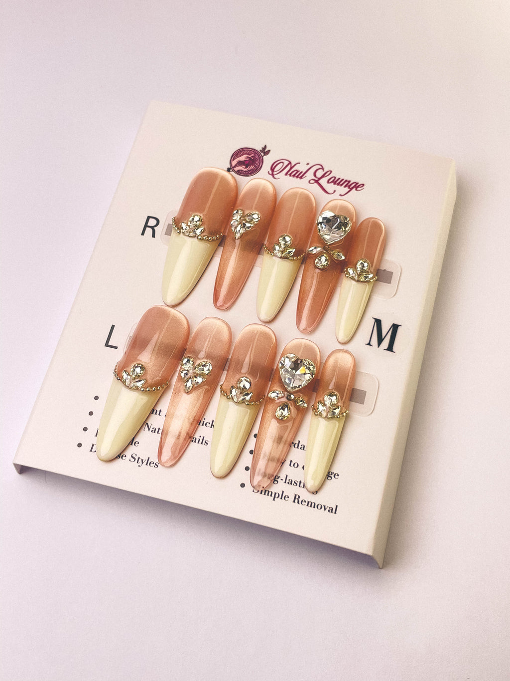 Broken Heart Press-On Acrylic Nails – Thin Stiletto Shape