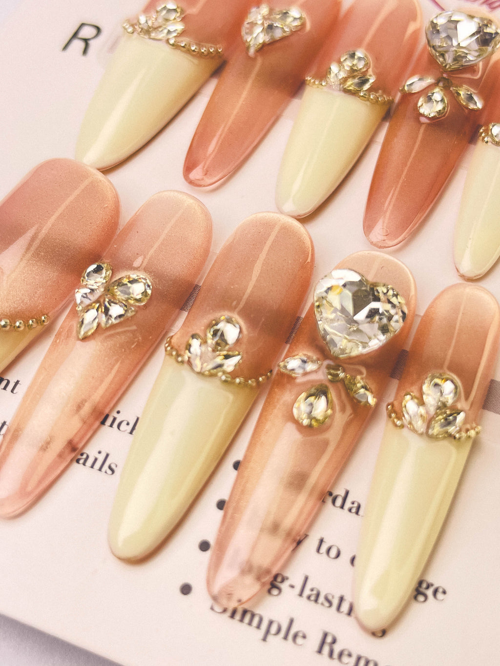 Broken Heart Press-On Acrylic Nails – Thin Stiletto Shape
