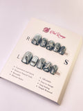 Silver Flower Shadow Press-On Acrylic Nails – Short Square Shape