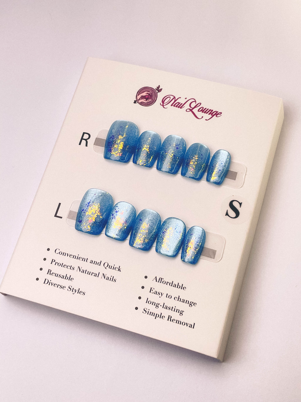 Deep Sea Cat Eye Press-On Acrylic Nails – XS Coffin Shape