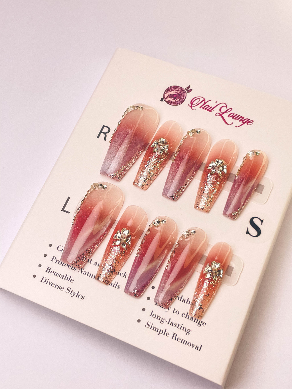 Iced Bayberry Press-On Acrylic Nails – XL Coffin Shape