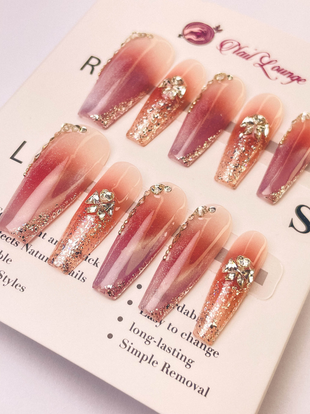 Iced Bayberry Press-On Acrylic Nails – XL Coffin Shape