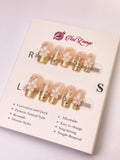 Cinnamon Flower Press-On Acrylic Nails – Short Coffin Shape