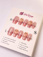 Icy Clear Peach Press-On Acrylic Nails – Short Coffin Shape
