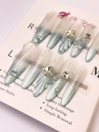 Legend of the Sea Press-On Acrylic Nails – Thin Stiletto Shape