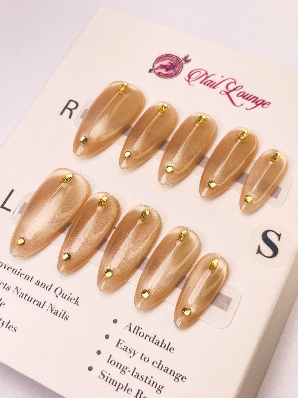 Midnight Sun Cat Eye Press-On Acrylic Nails – Almond Shape
