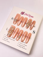Nude Pink Luxe Gem Press-On Acrylic Nails – Long Oval Shape