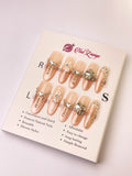Blooming Fingertips Press-On Acrylic Nails – Long Oval Shape