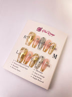 Polka Dot Dress Press-On Acrylic Nails – Medium Coffin Shape