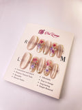 Blooming Love Words Press-On Acrylic Nails – Medium Oval Shape