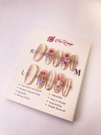 Blooming Love Words Press-On Acrylic Nails – Medium Oval Shape