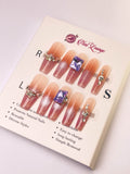 Pale Rose Press-On Acrylic Nails – XL Coffin Shape