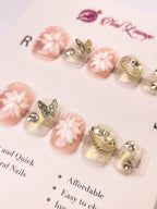 Fingertip Florals Press-On Acrylic Nails – Short Round Shape