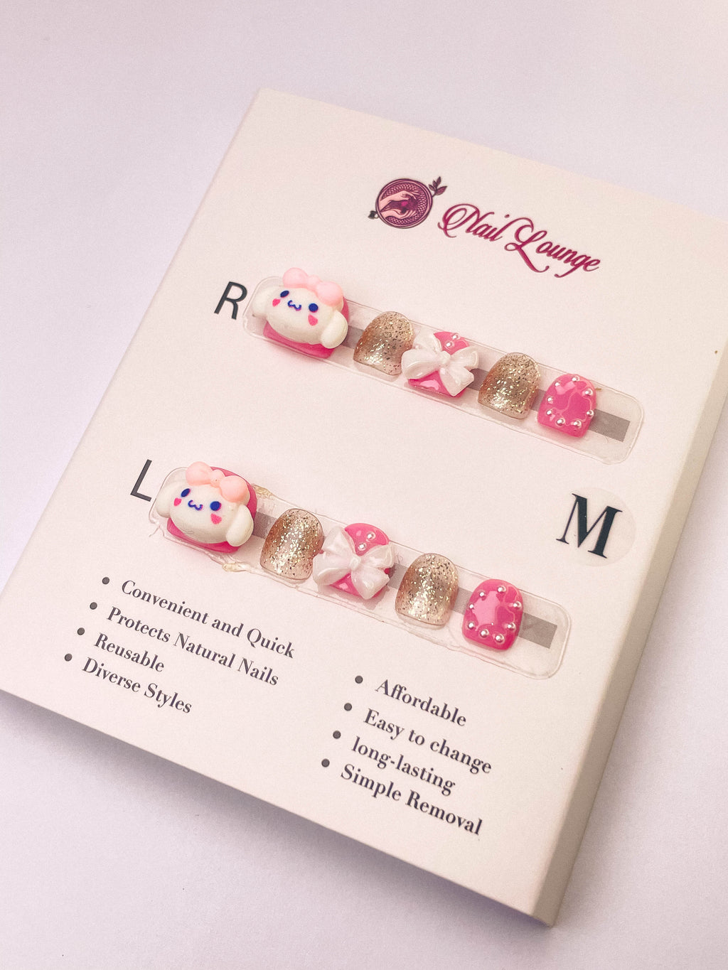 Cinnamoroll Ribbon Kids' Press-On Acrylic Nails