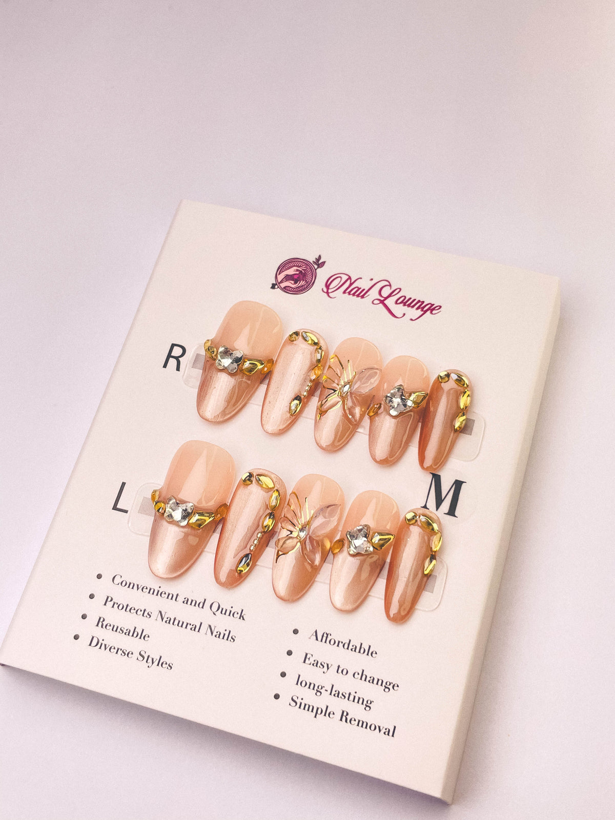 Dead Leaf Butterfly Press-On Acrylic Nails – Medium Oval Shape