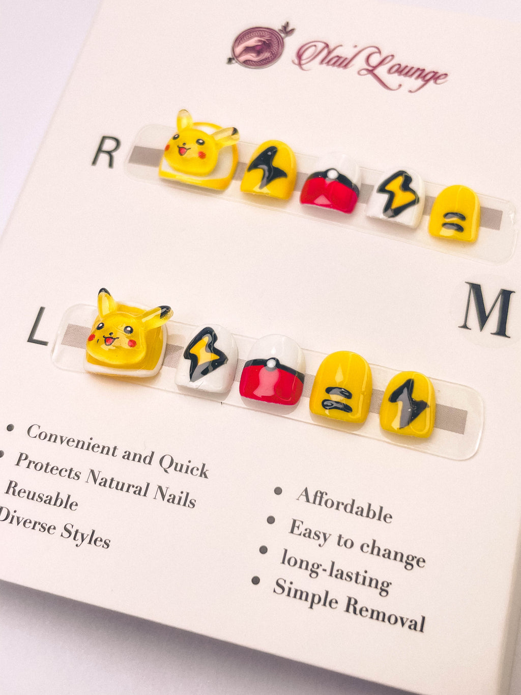 Pikachu Power Kids' Press-On Acrylic Nails