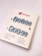 Icy Blue Ocean Press-On Acrylic Nails – New Short Square Shape