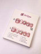 Crystal Color Butterfly Press-On Acrylic Nails – Short Round Shape