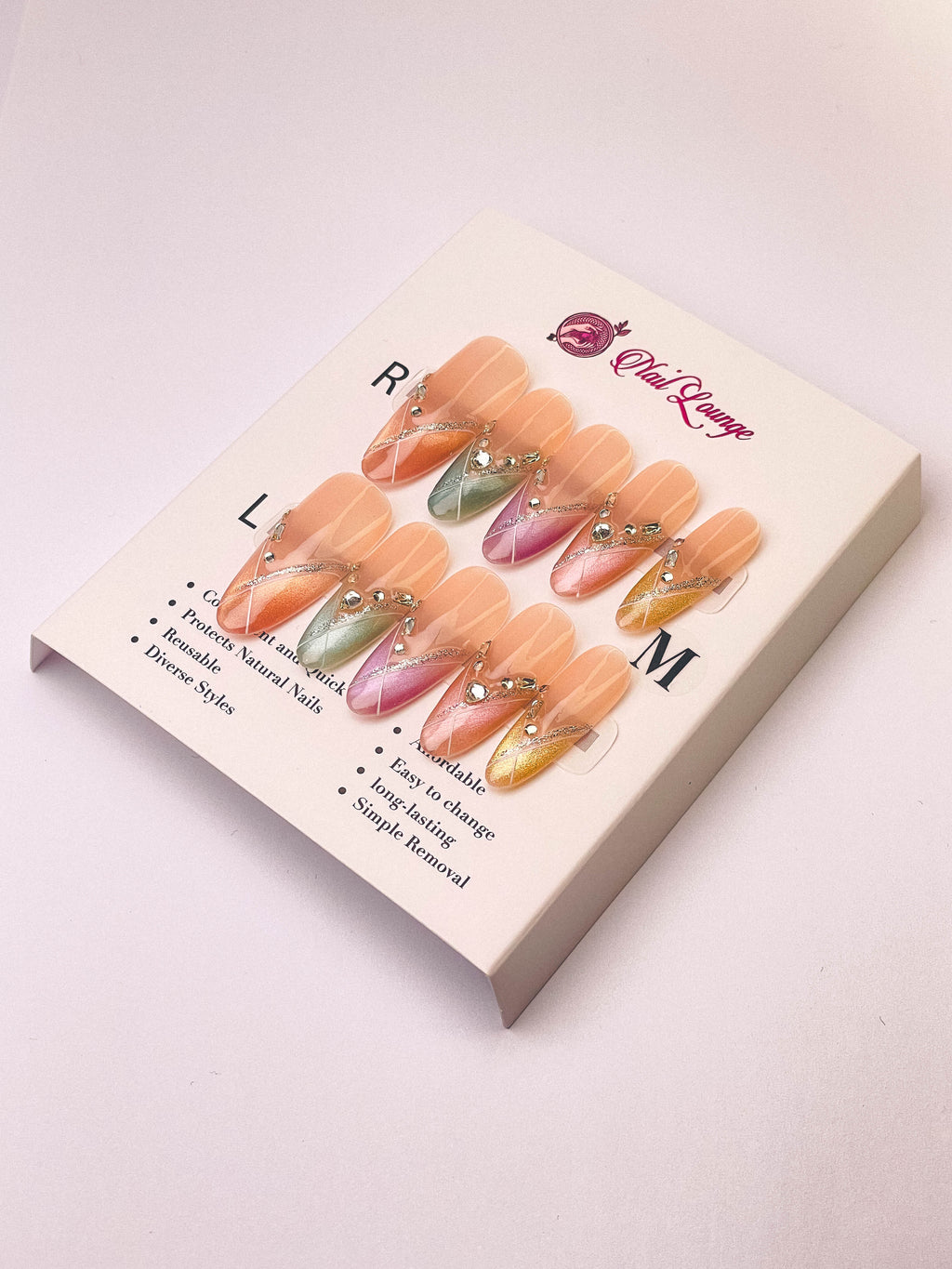 Candy Party Press-On Acrylic Nails – Long Oval Shape