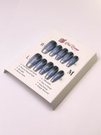 Metallic Gradient Press-On Acrylic Nails – Medium Coffin Shape