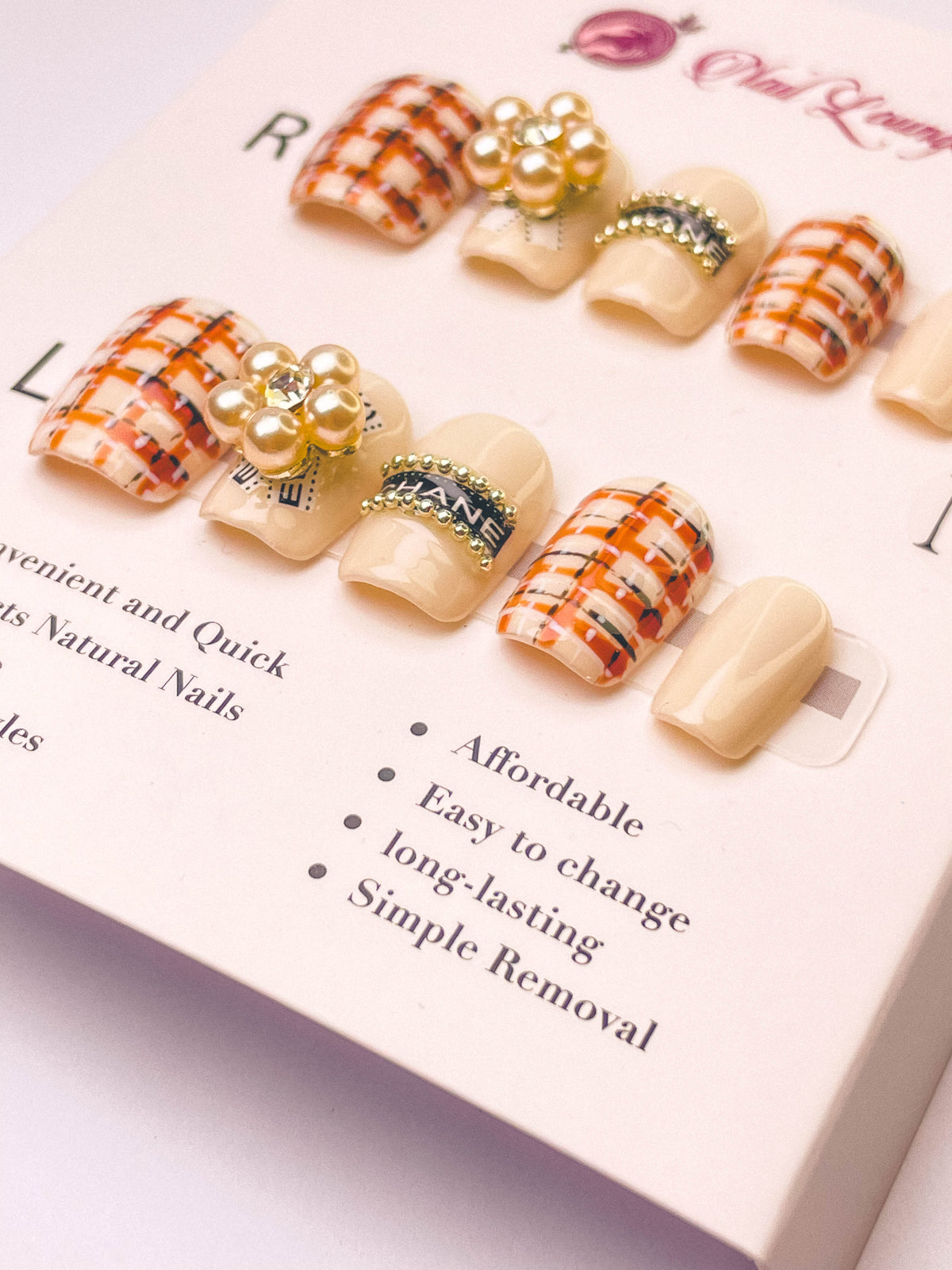 Tea-Toned Breeze Press-On Acrylic Nails – XS Coffin Shape