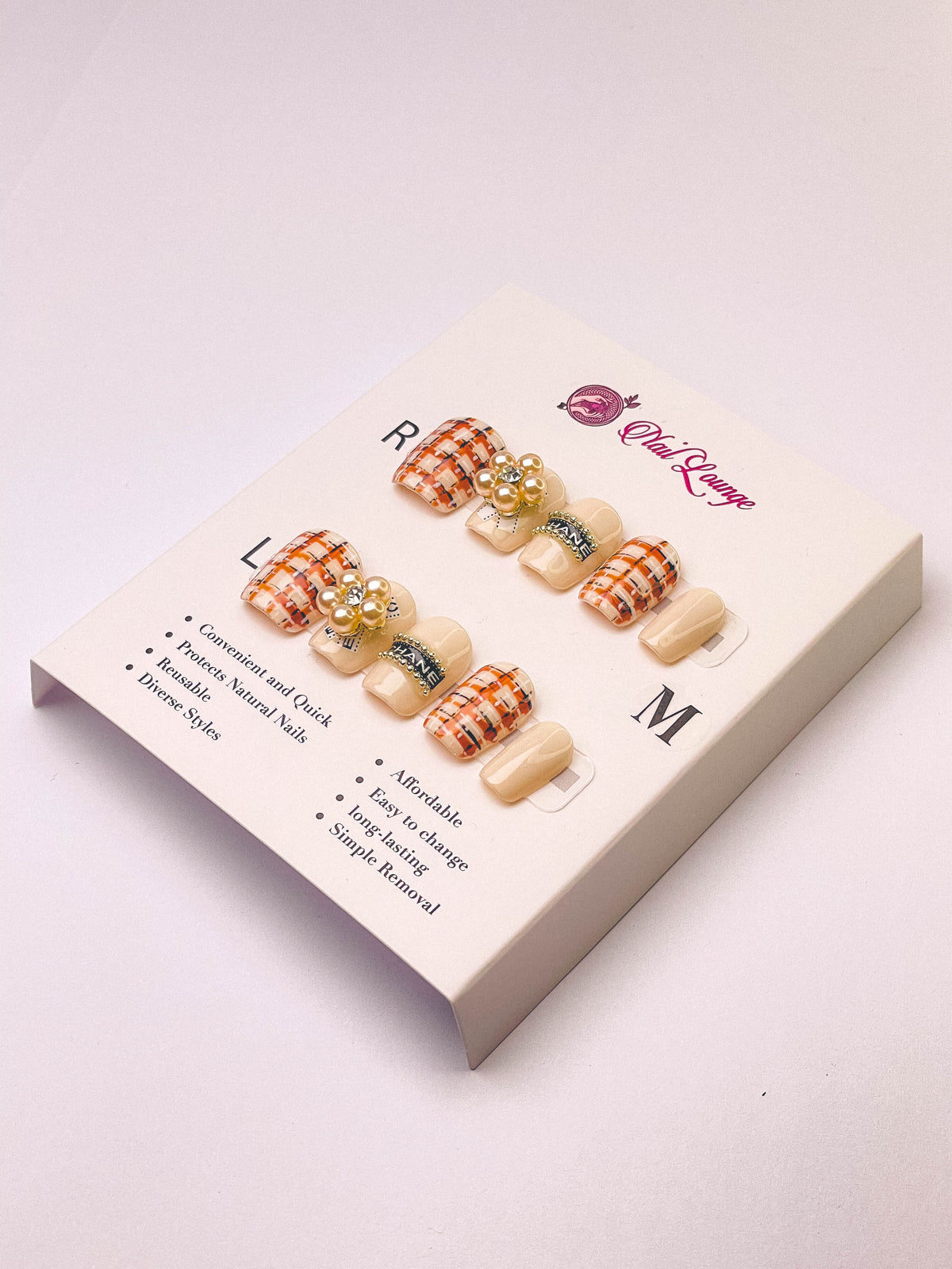 Tea-Toned Breeze Press-On Acrylic Nails – XS Coffin Shape