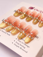 Orange Sugar Dream Press-On Acrylic Nails – Thin Stiletto Shape